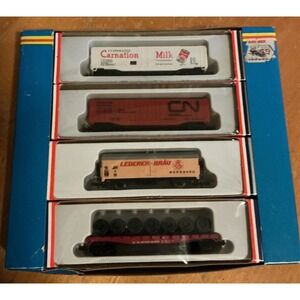Model Power N Scale Rail Cars, Car Pak 4 Pack, Used